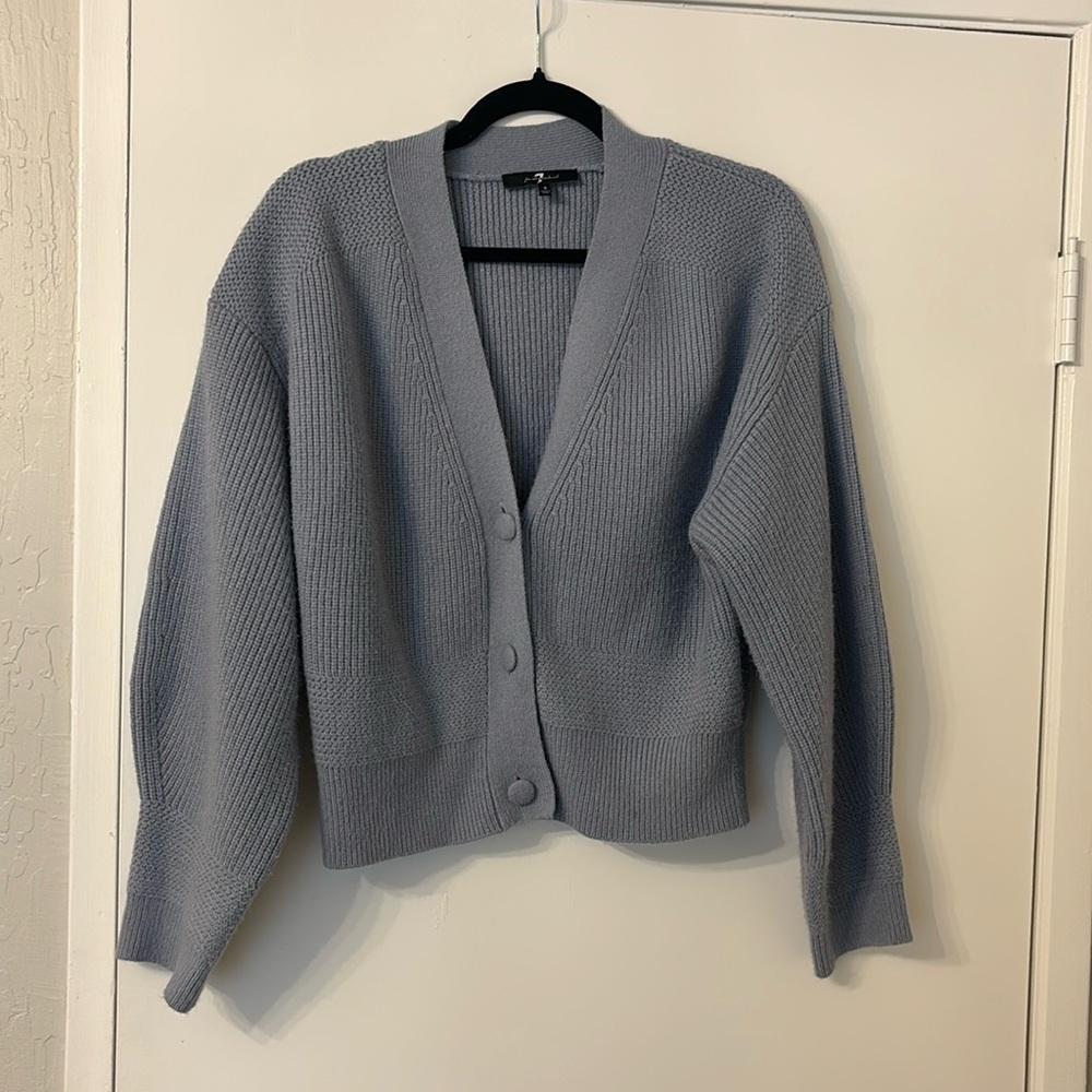 7 for all mankind blue cardigan